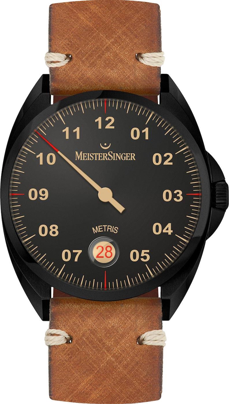 MeisterSinger New Vintage Metris Black Dial 38 mm Automatic Watch For Men - 1