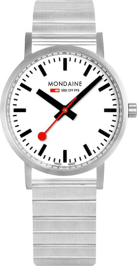 Mondaine Classic  White Dial 36 mm Quartz Watch For Women - 1