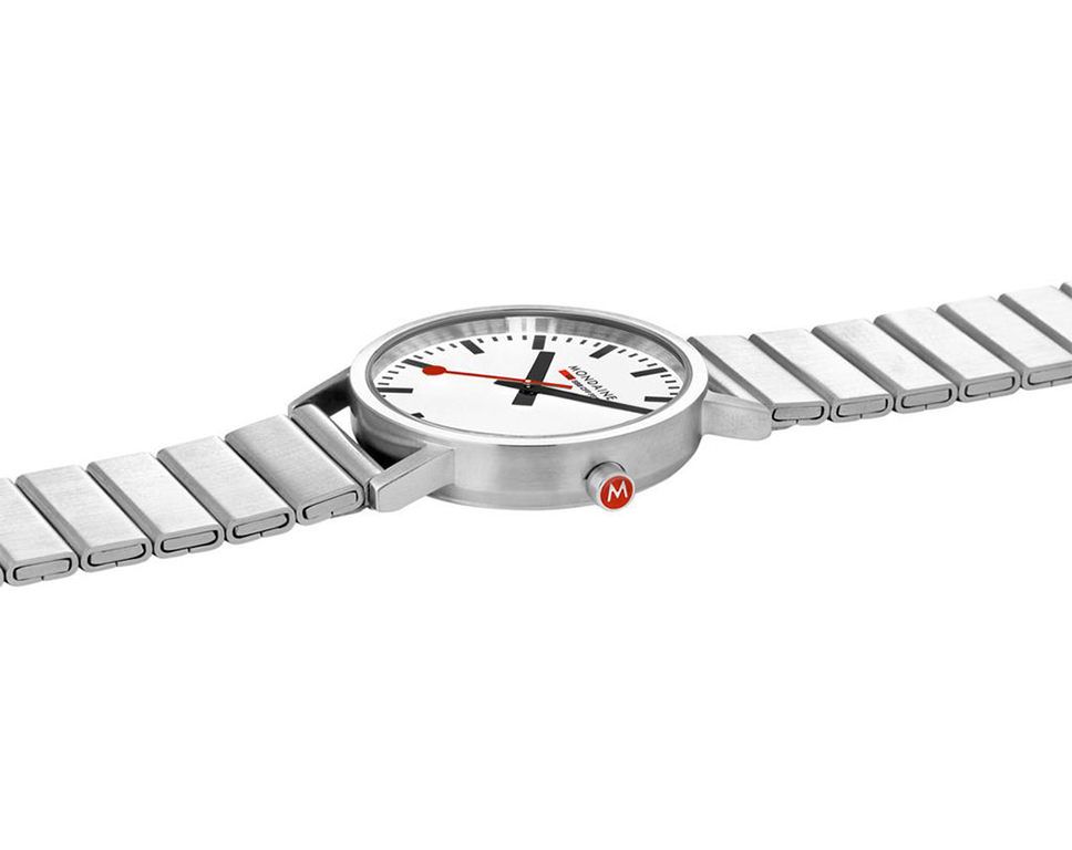 Mondaine Classic  White Dial 36 mm Quartz Watch For Women - 3