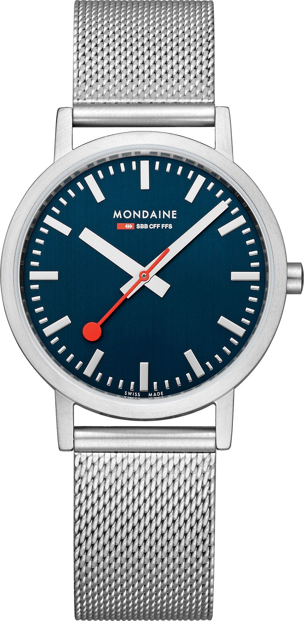 Mondaine Classic  Blue Dial 36 mm Quartz Watch For Unisex - 1