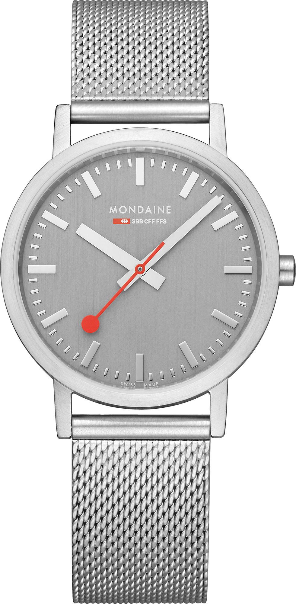 Mondaine Classic  Grey Dial 36 mm Quartz Watch For Unisex - 1