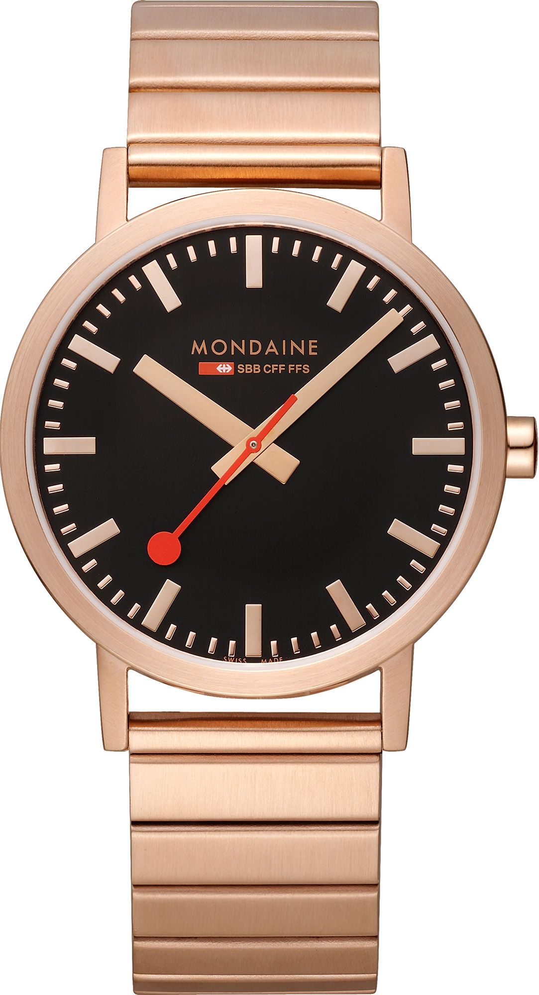 Mondaine Classic  Black Dial 40 mm Quartz Watch For Unisex - 1