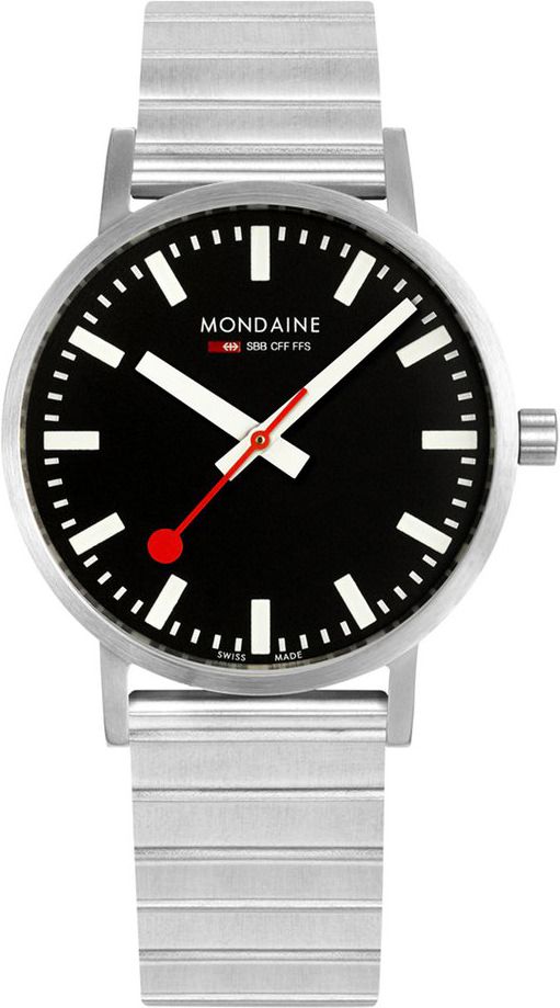 Mondaine Classic  Black Dial 40 mm Quartz Watch For Unisex - 1