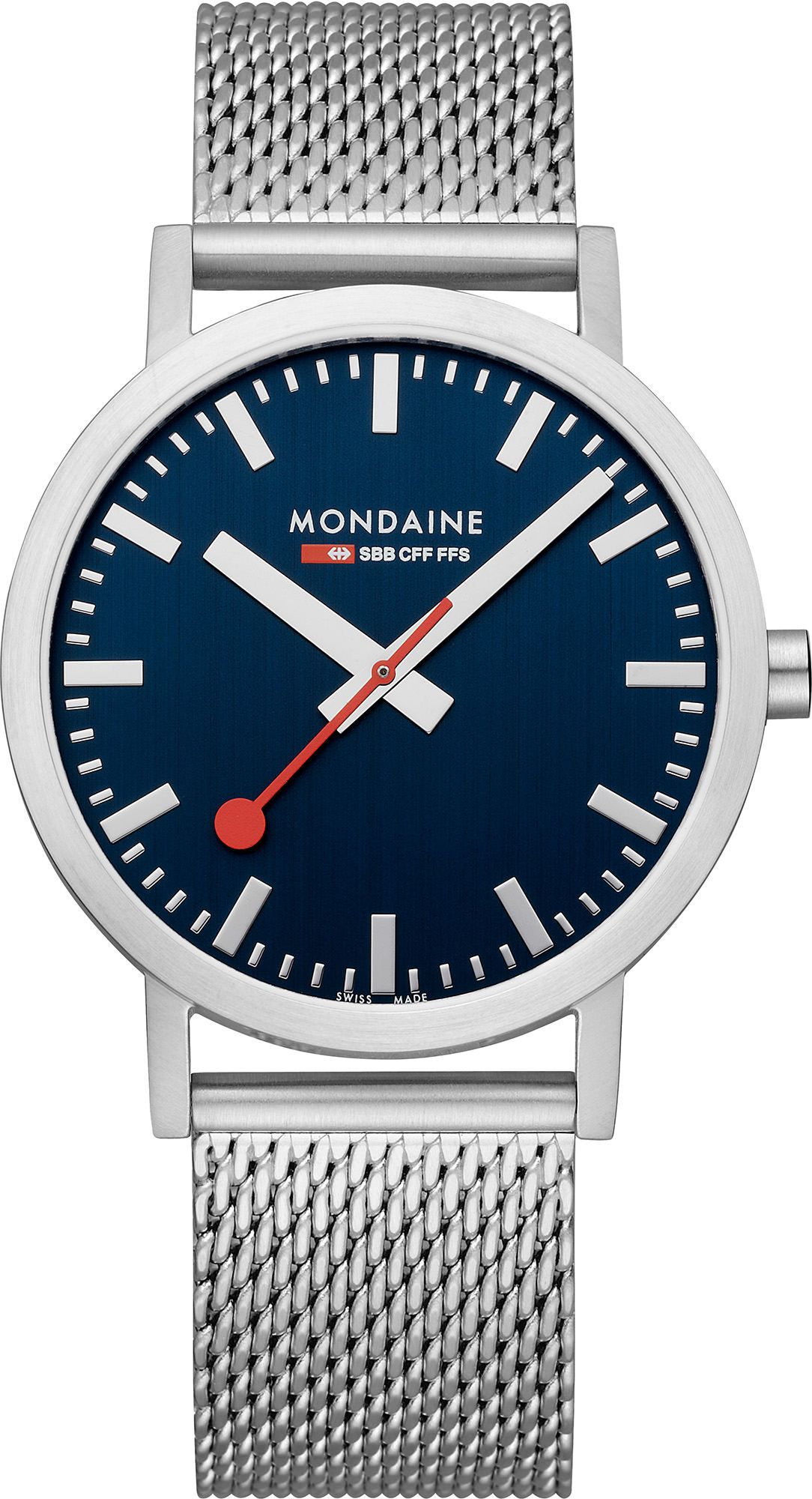 Mondaine Classic  Blue Dial 40 mm Quartz Watch For Unisex - 1