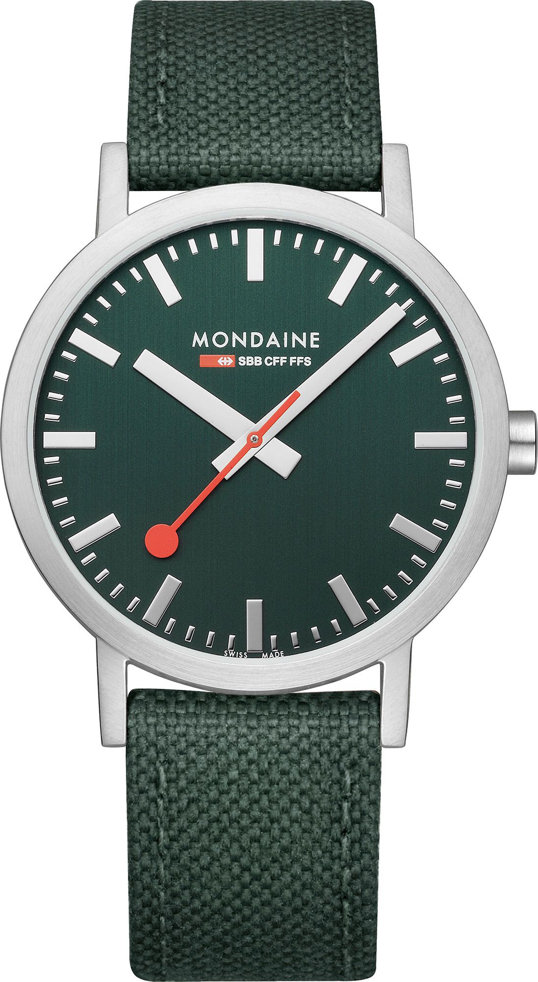 Mondaine Classic  Green Dial 40 mm Quartz Watch For Unisex - 1