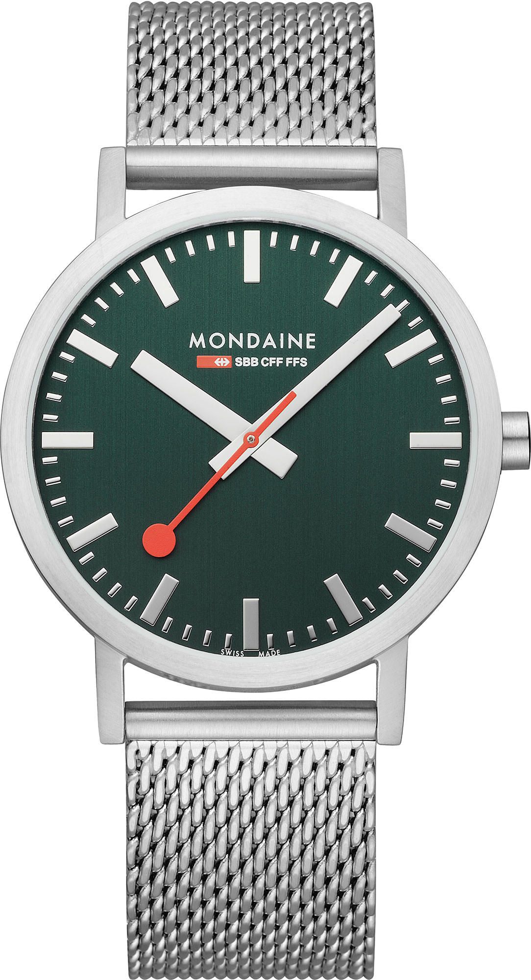 Mondaine Classic  Green Dial 40 mm Quartz Watch For Unisex - 1