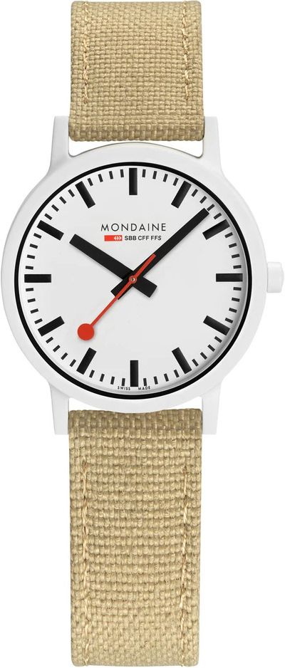 Mondaine Essence Eco-Friendly  White Dial 32 mm Quartz Watch For Unisex - 1