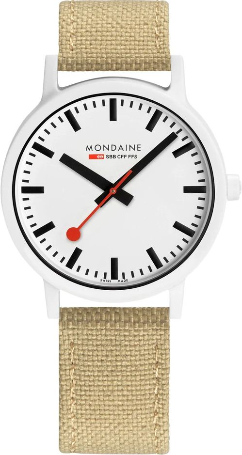 Mondaine Essence Eco-Friendly  White Dial 41 mm Quartz Watch For Men - 1