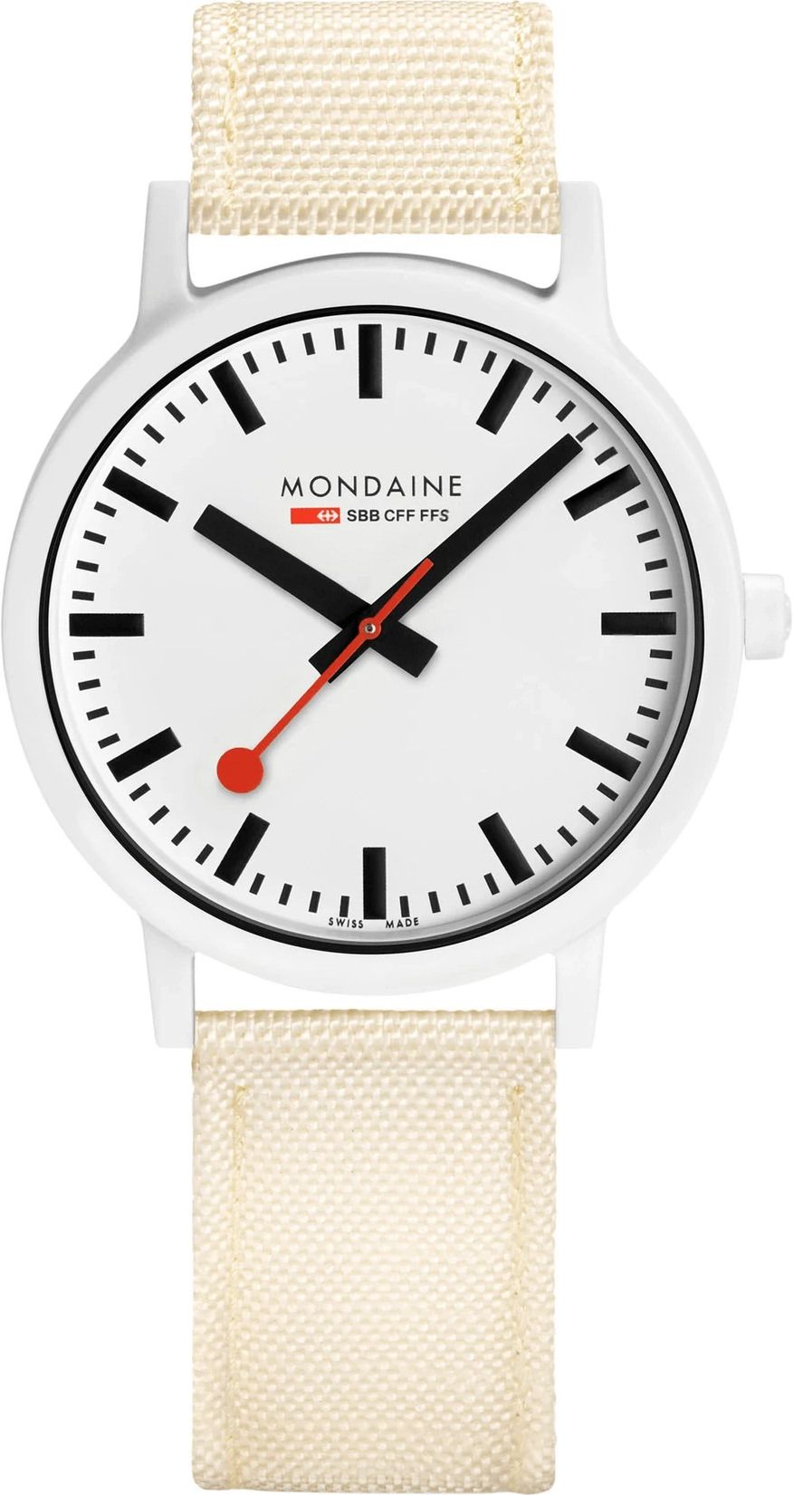 Mondaine Essence Eco-Friendly  White Dial 41 mm Quartz Watch For Men - 1