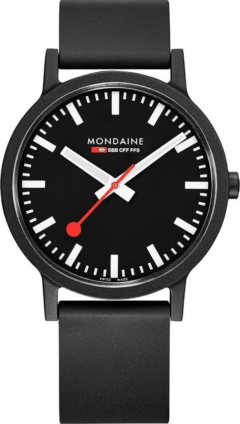 Mondaine Essence Eco-Friendly  Black Dial 41 mm Quartz Watch For Men - 1