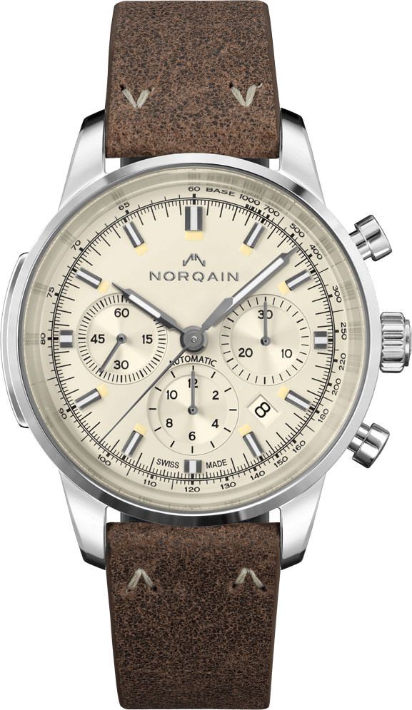 NORQAIN Freedom Freedom 60 Chrono Cream Dial 43 mm Automatic Watch For Men - 1