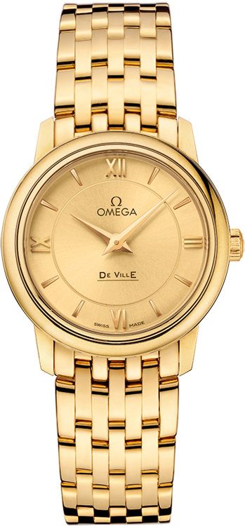 Omega De Ville Prestige Yellow Dial 27.4 mm Quartz Watch For Women - 1