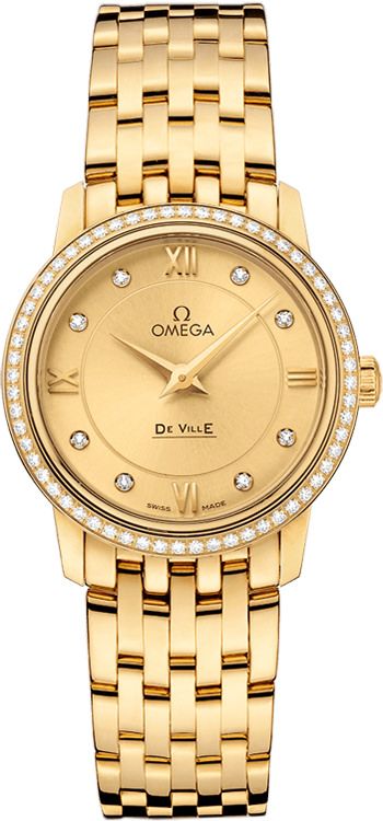 Omega De Ville Prestige Yellow Dial 27.4 mm Quartz Watch For Women - 1