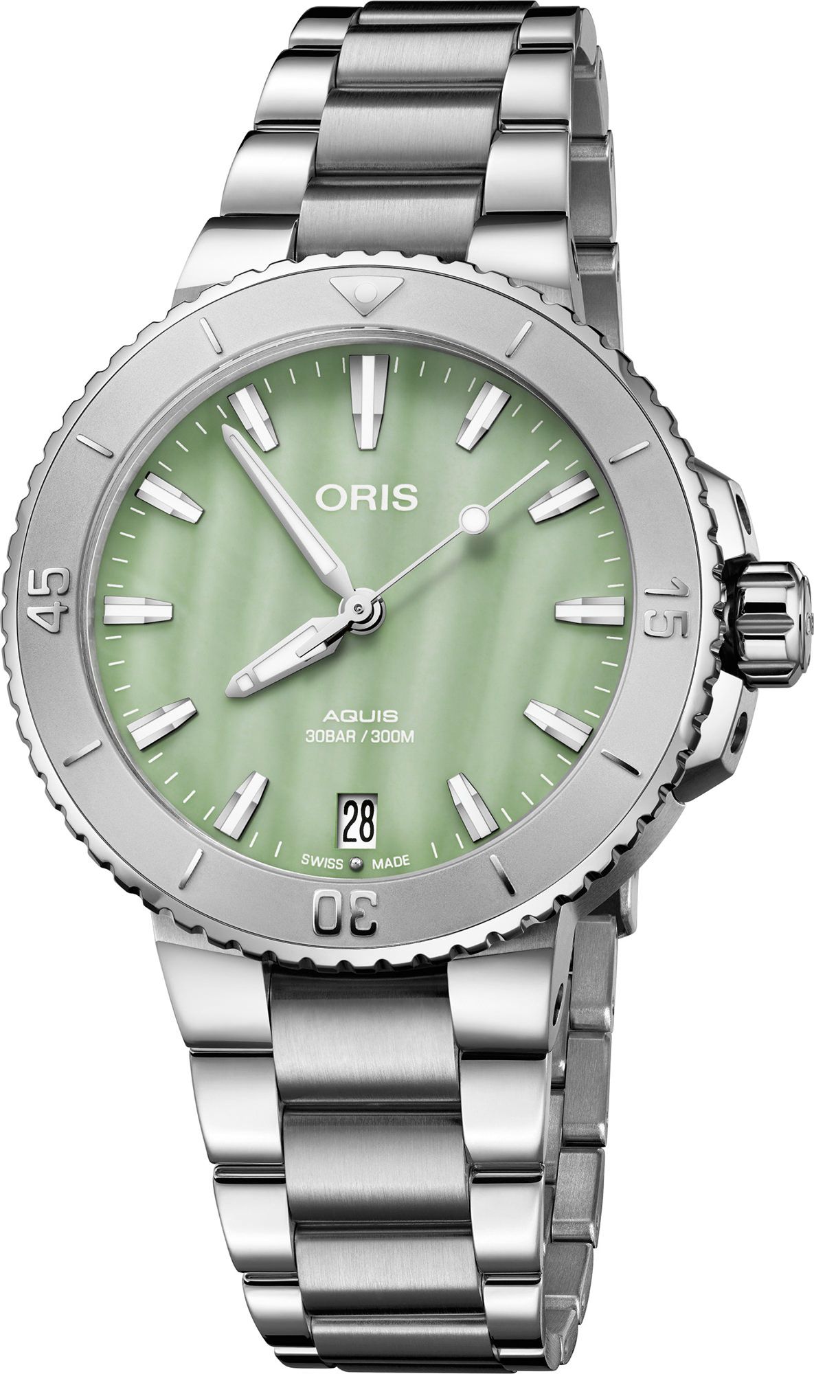 Oris Aquis Aquis Date Green Dial 36.5 mm Automatic Watch For Women - 1