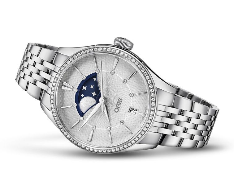 Oris Artelier Artelier Grande Lune, Date Diamonds Silver Dial 36 mm Automatic Watch For Women - 2