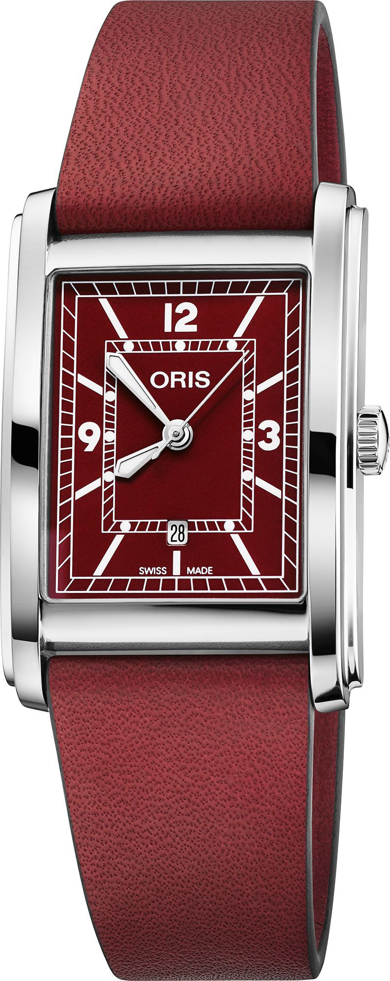 Oris Rectangular  Red Dial 25.5 mm Automatic Watch For Men - 1