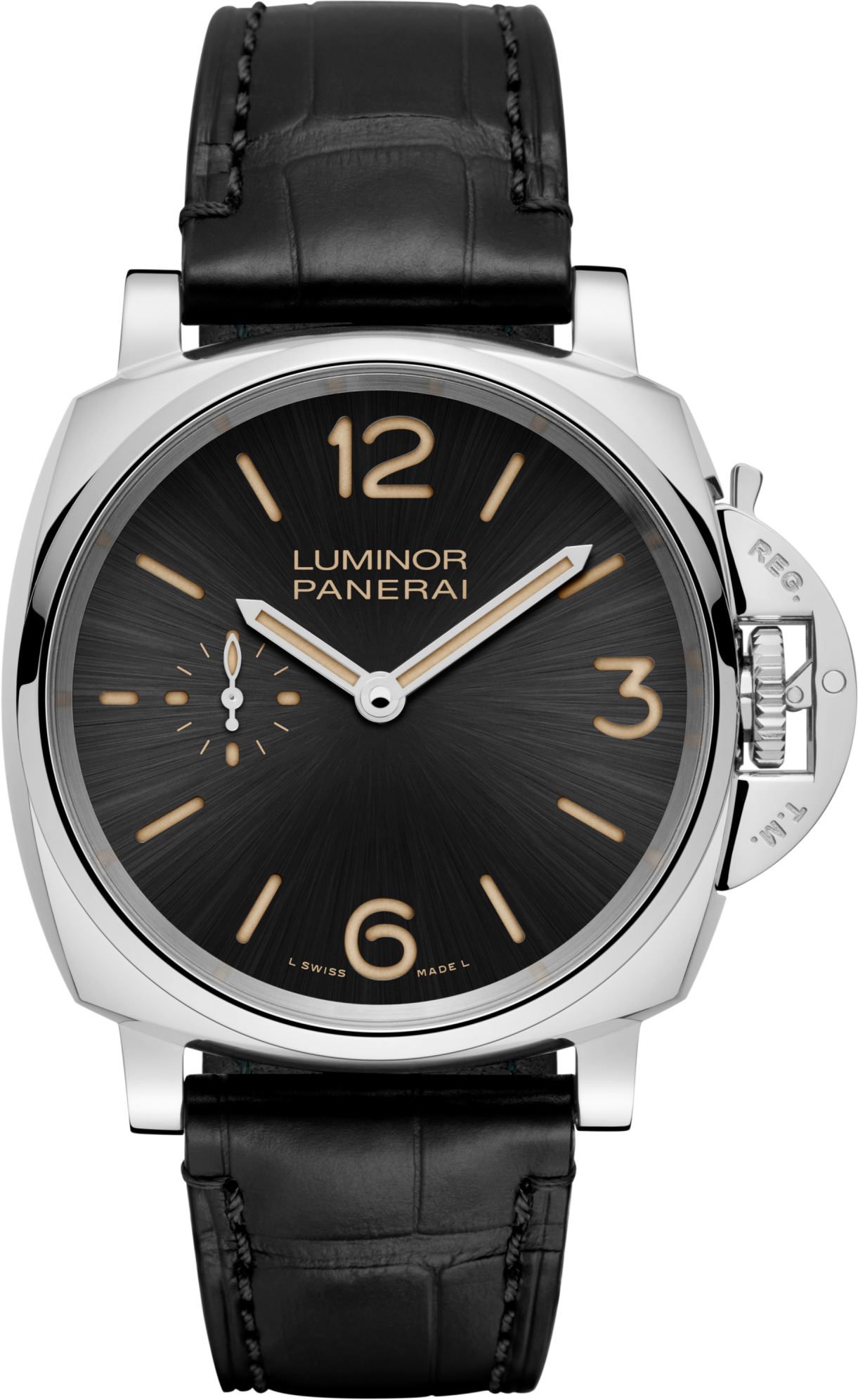 Panerai Luminor Due  Black Dial 42 mm Manual Winding Watch For Men - 1