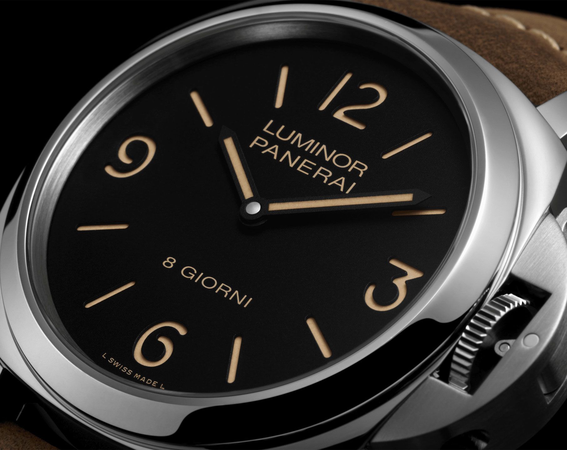 Panerai Luminor  Black Dial 44 mm Manual Winding Watch For Men - 3