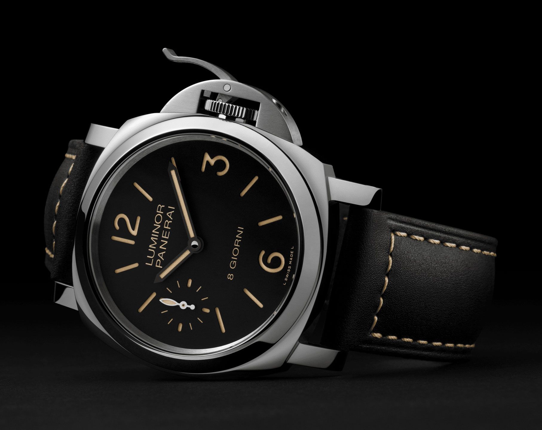 Panerai Luminor  Black Dial 44 mm Manual Winding Watch For Men - 4