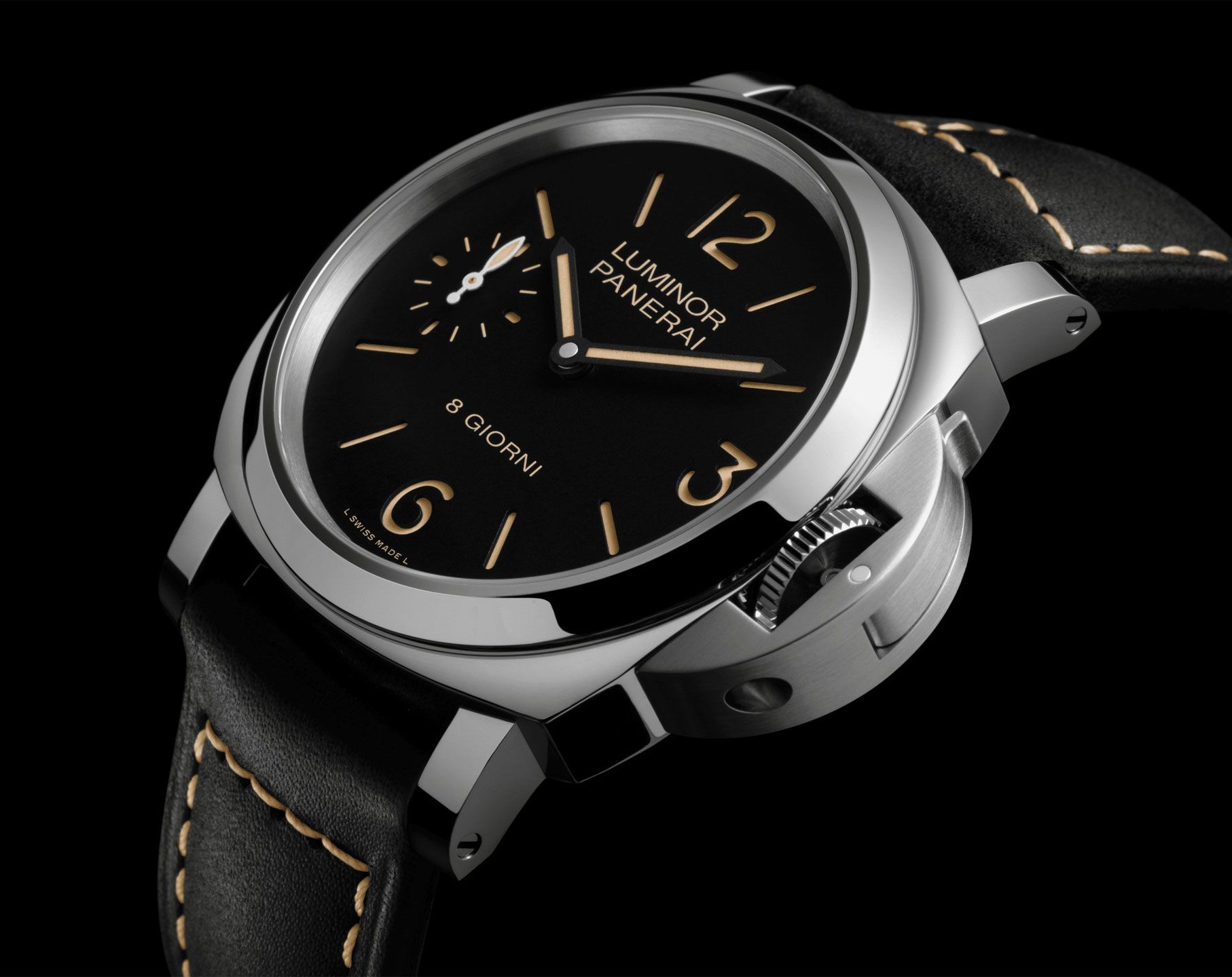 Panerai Luminor  Black Dial 44 mm Manual Winding Watch For Men - 5