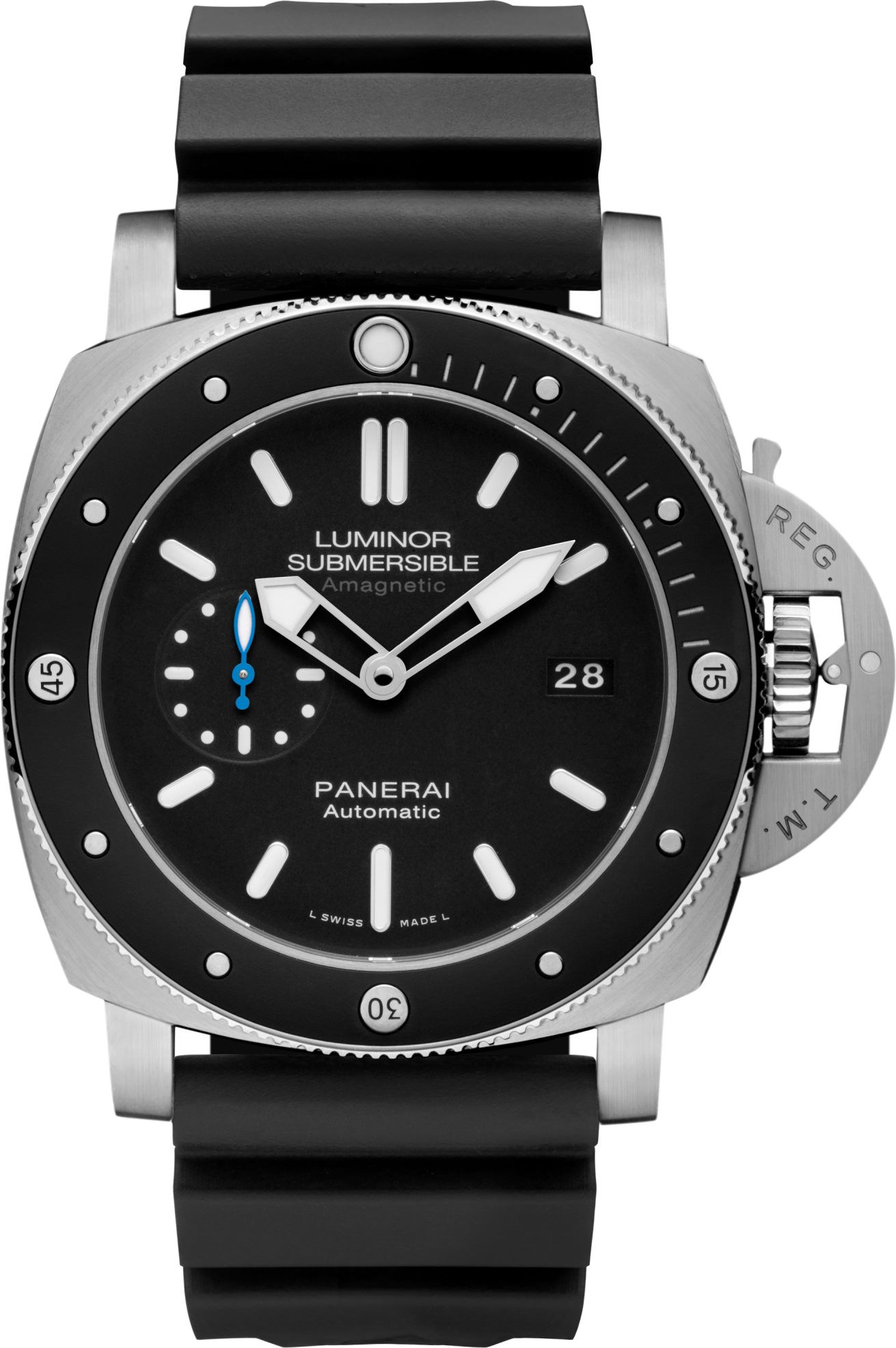 Panerai Submersible  Black Dial 47 mm Automatic Watch For Men - 1