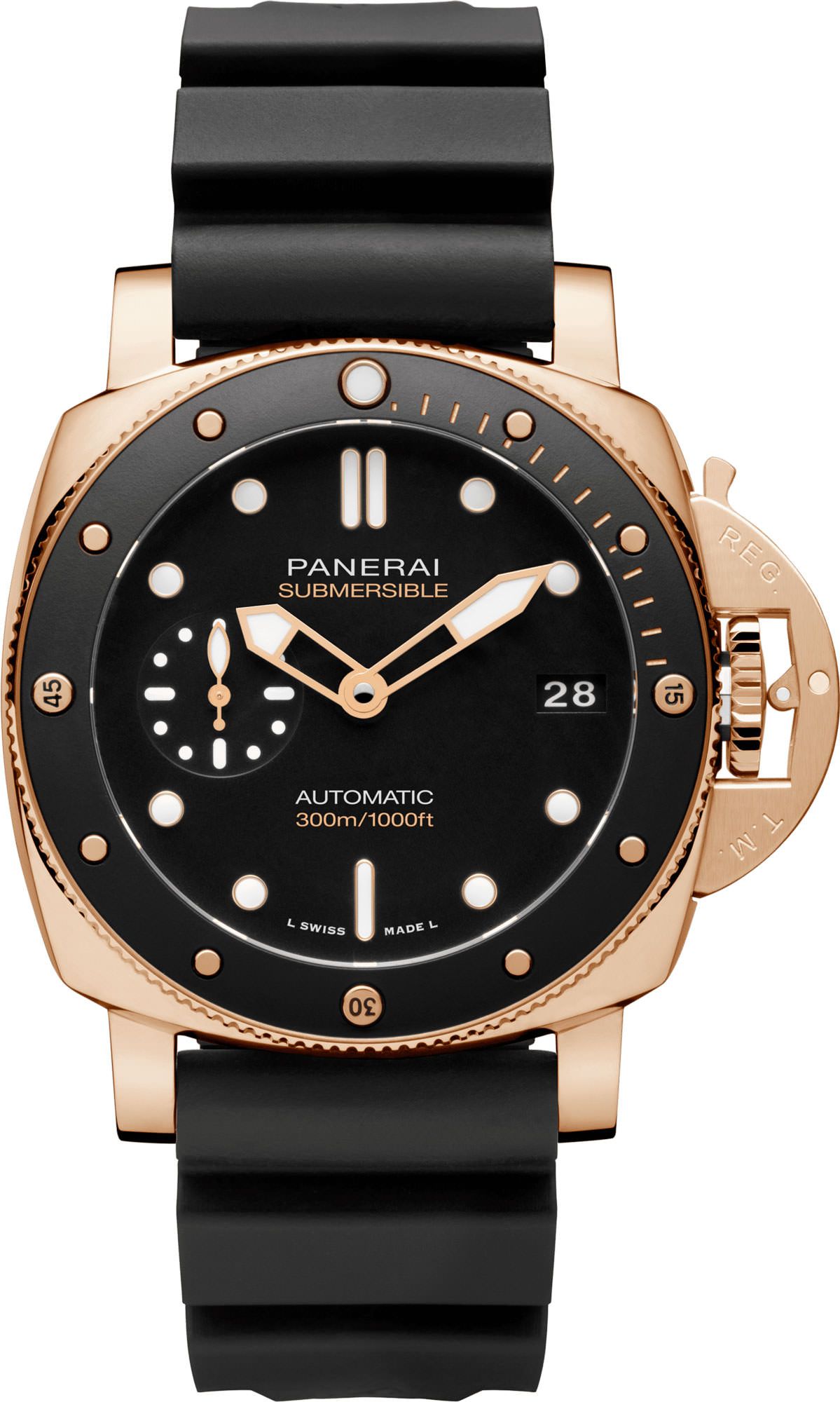 Panerai Submersible  Black Dial 42 mm Automatic Watch For Men - 1