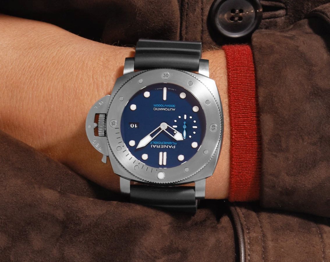 Panerai Submersible  Blue Dial 47 mm Automatic Watch For Men - 6