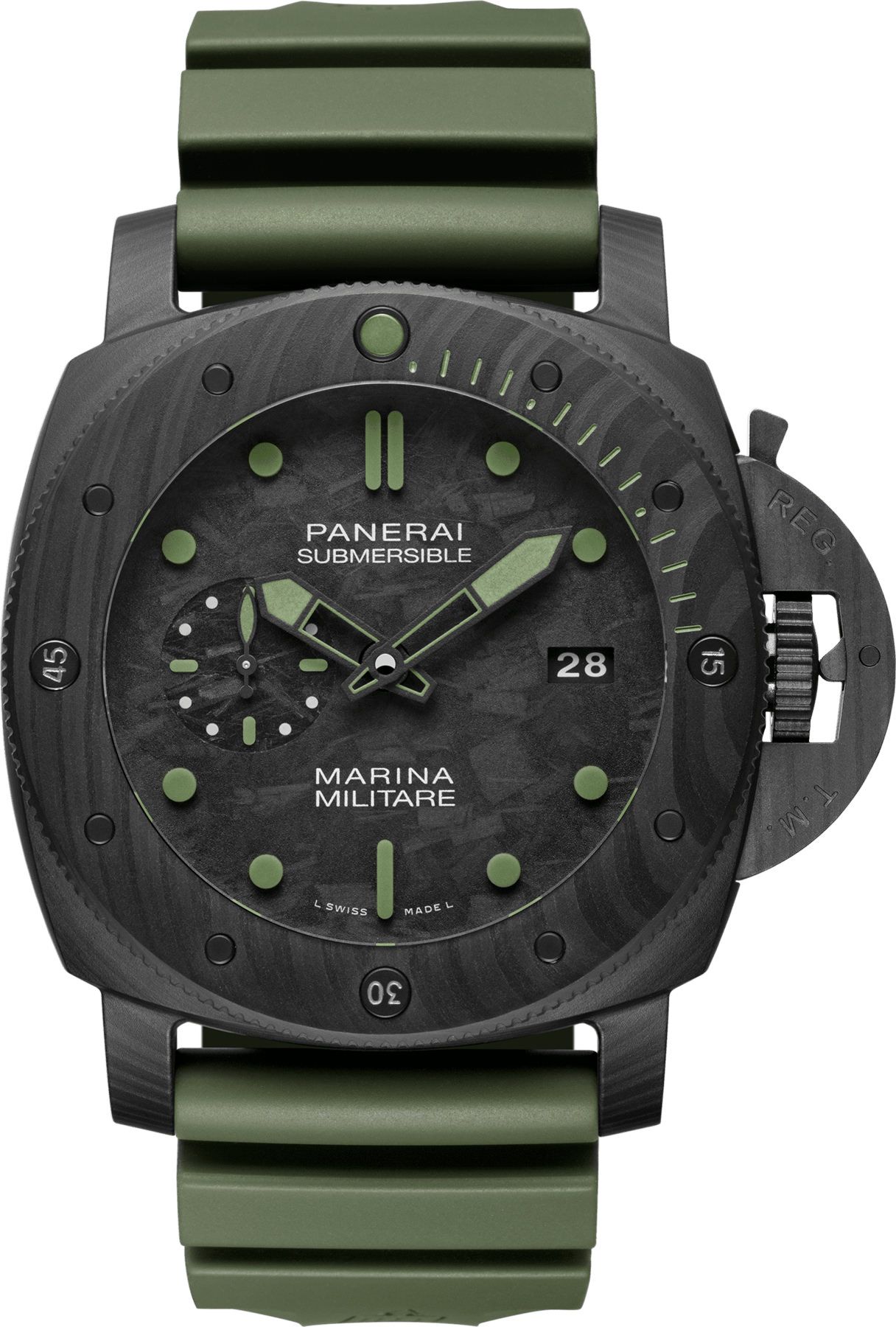 Panerai Submersible  Black Dial 47 mm Automatic Watch For Men - 1