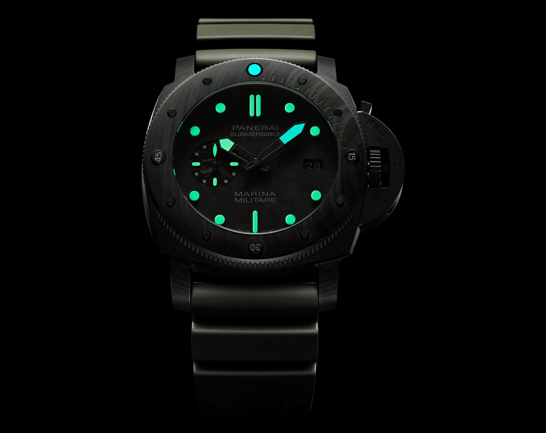 Panerai Submersible  Black Dial 47 mm Automatic Watch For Men - 2