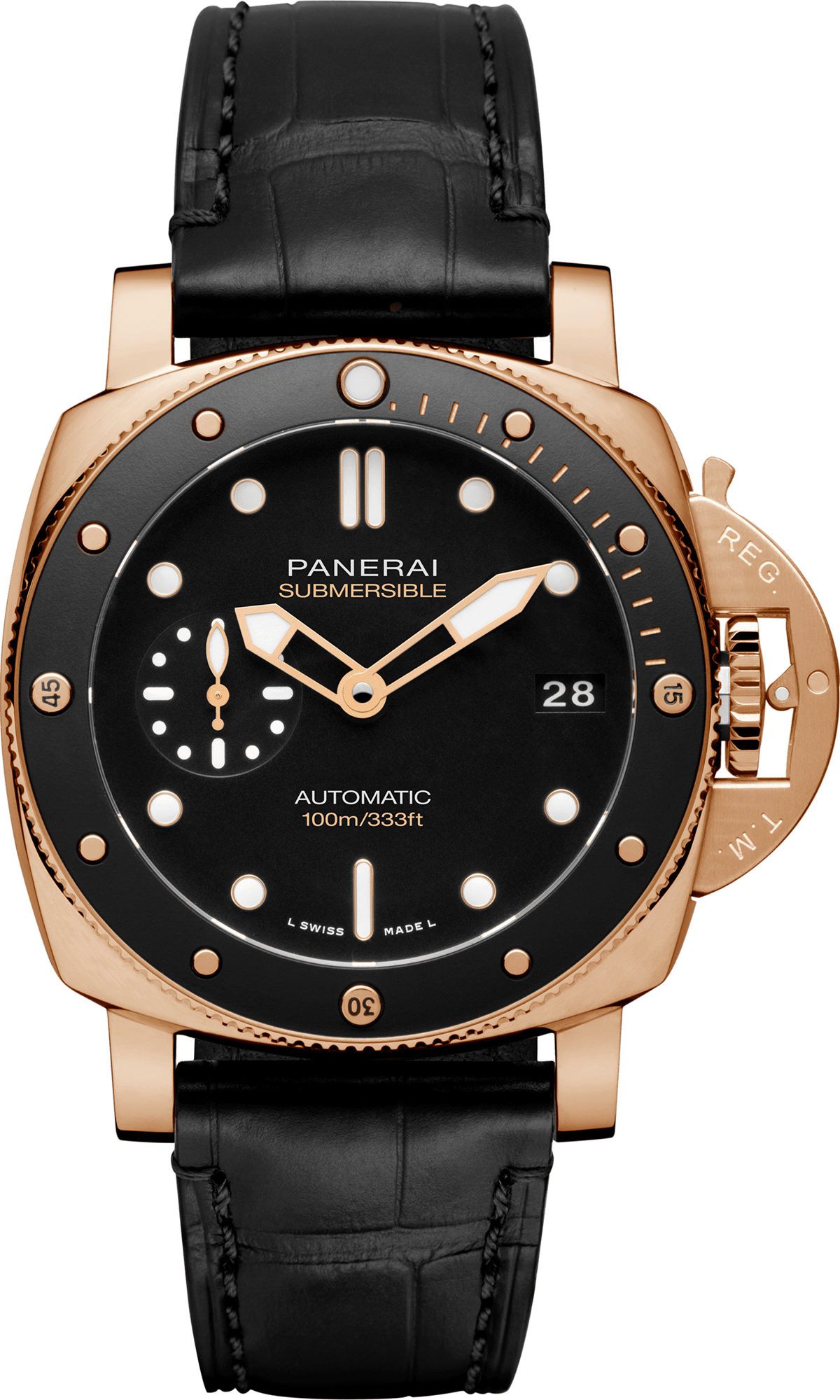 Panerai Submersible  Black Dial 42 mm Automatic Watch For Men - 1