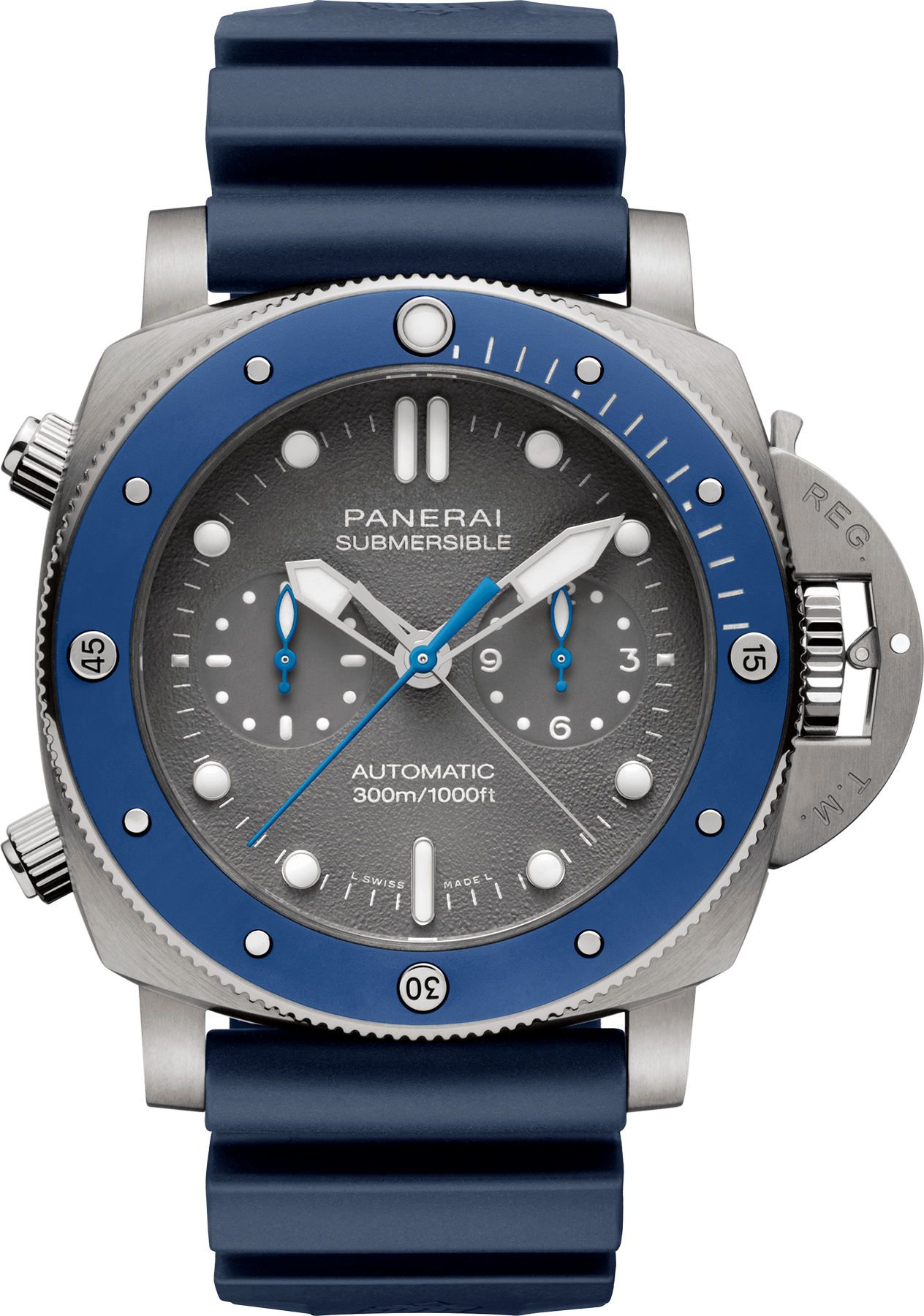 Panerai Submersible  Grey Dial 47 mm Automatic Watch For Men - 1