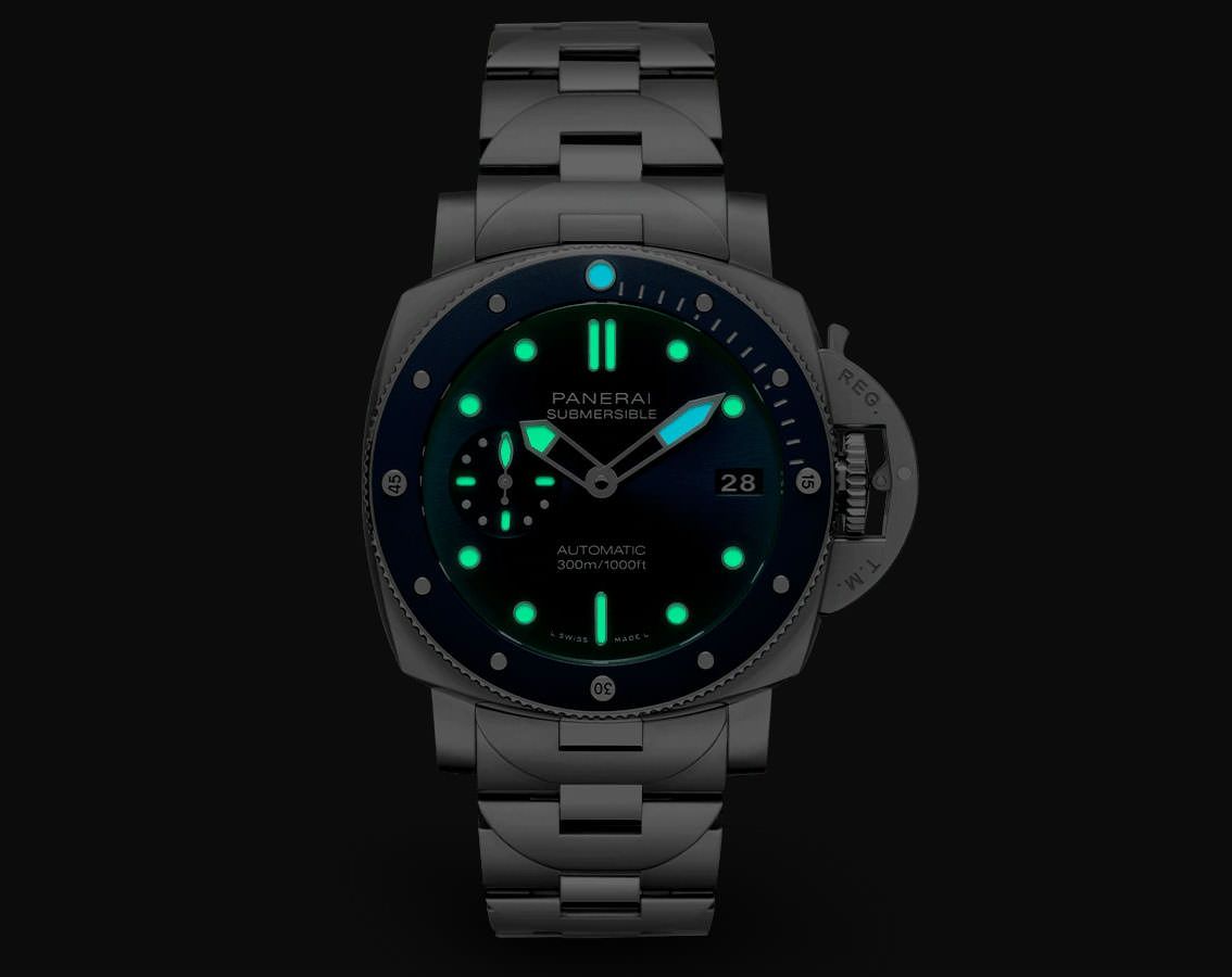 Panerai Submersible  Blue Dial 42 mm Automatic Watch For Men - 2