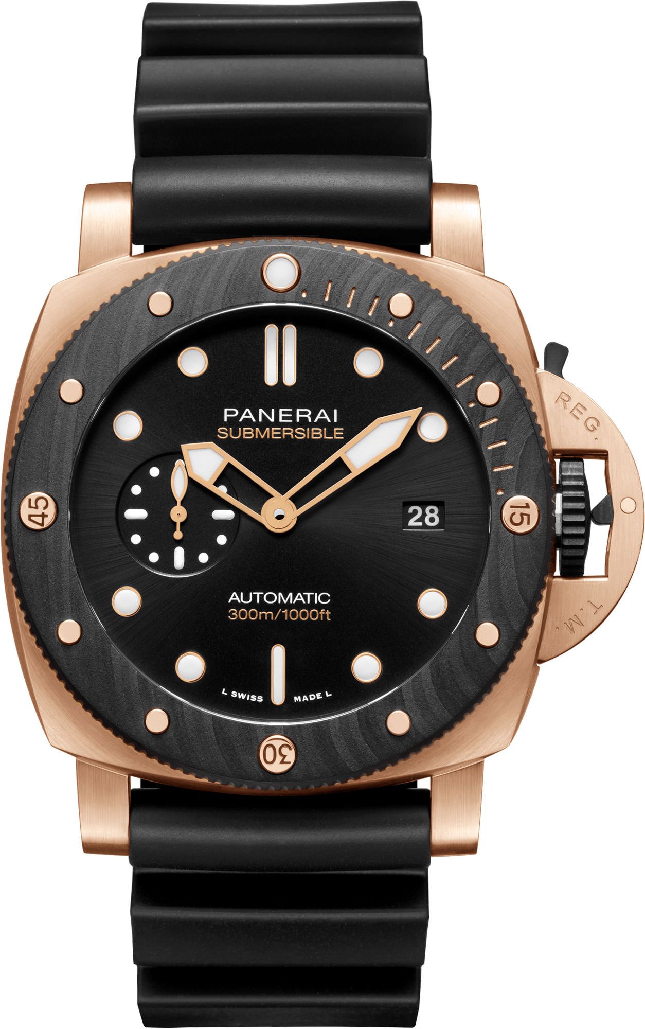 Panerai Submersible  Black Dial 44 mm Automatic Watch For Men - 1