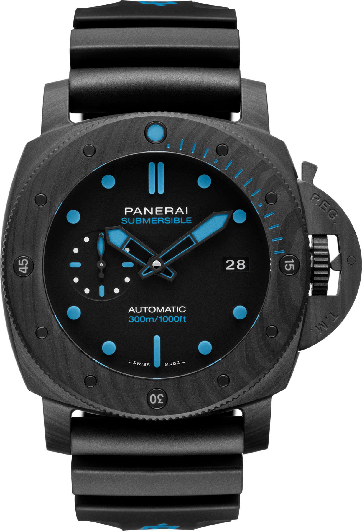 Panerai Submersible  Black Dial 47 mm Automatic Watch For Men - 1