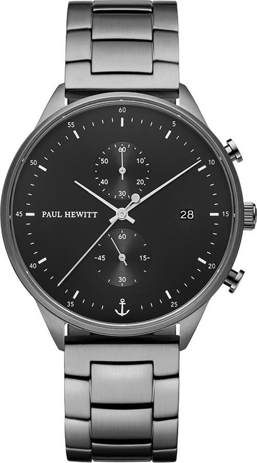 Paul Hewitt Chrono  Black Dial 42 mm Quartz Watch For Men - 1