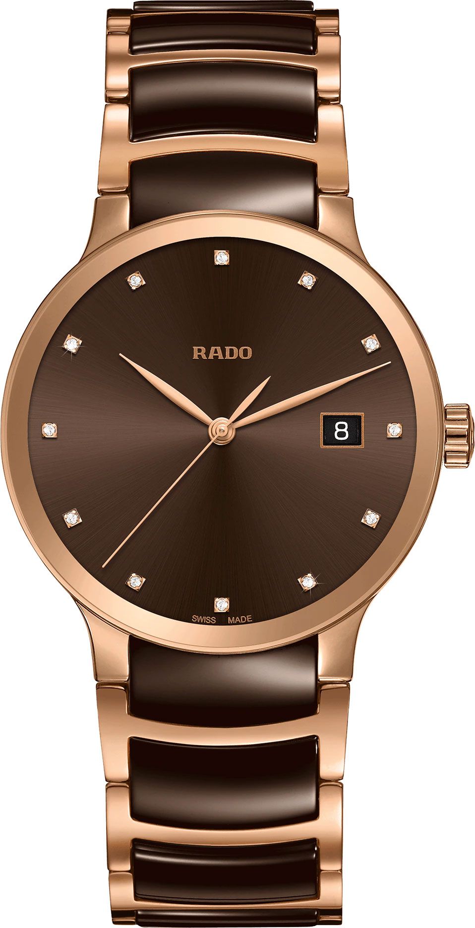 Rado Centrix  Brown Dial 38 mm Quartz Watch For Men - 1