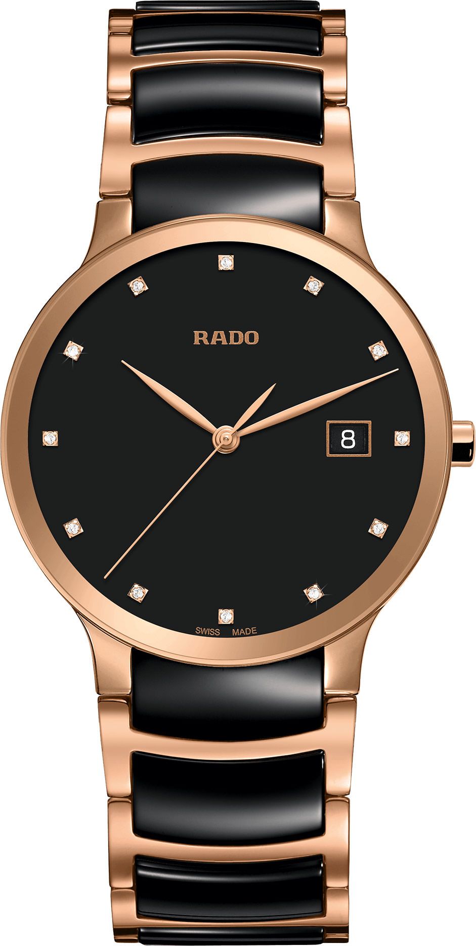 Rado Centrix  Black Dial 38 mm Quartz Watch For Men - 1