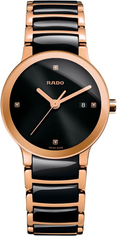 Rado Centrix  Black Dial 28 mm Quartz Watch For Women - 1