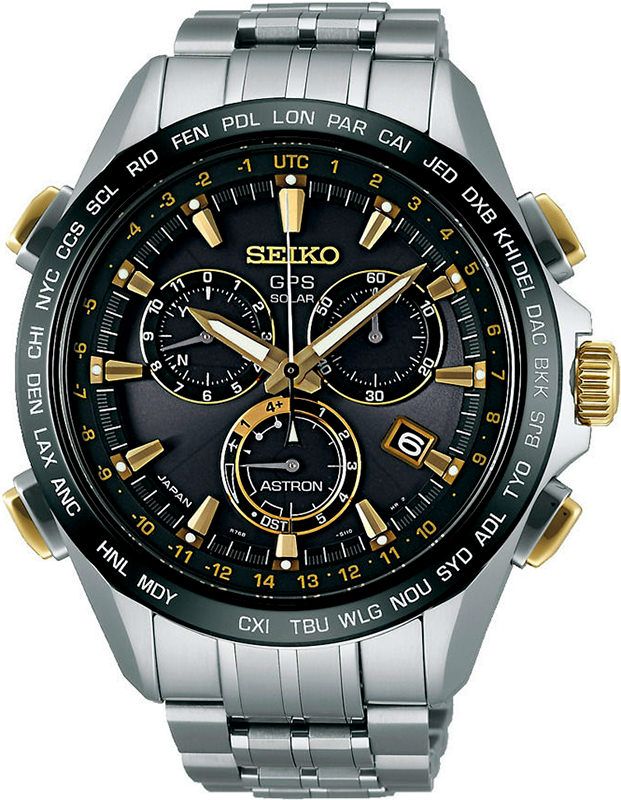 Seiko Astron  Black Dial 44 mm Solar Powered Watch For Men - 1