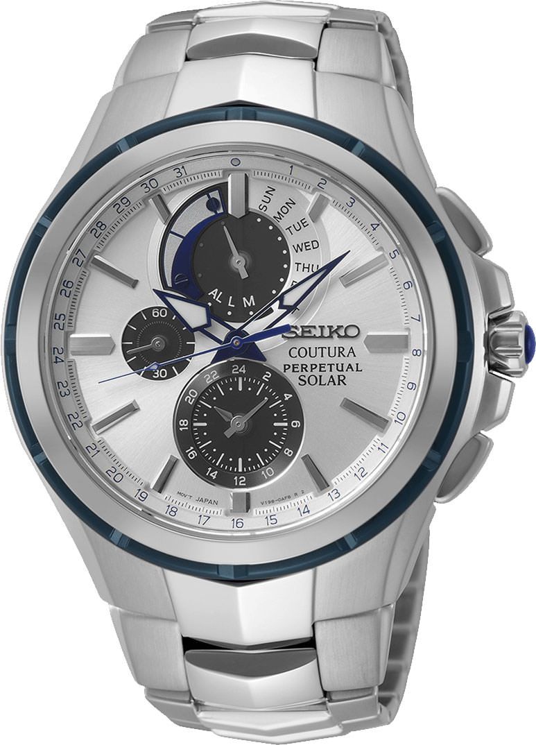 Seiko Coutura  White Dial 44 mm Solar Powered Watch For Men - 1