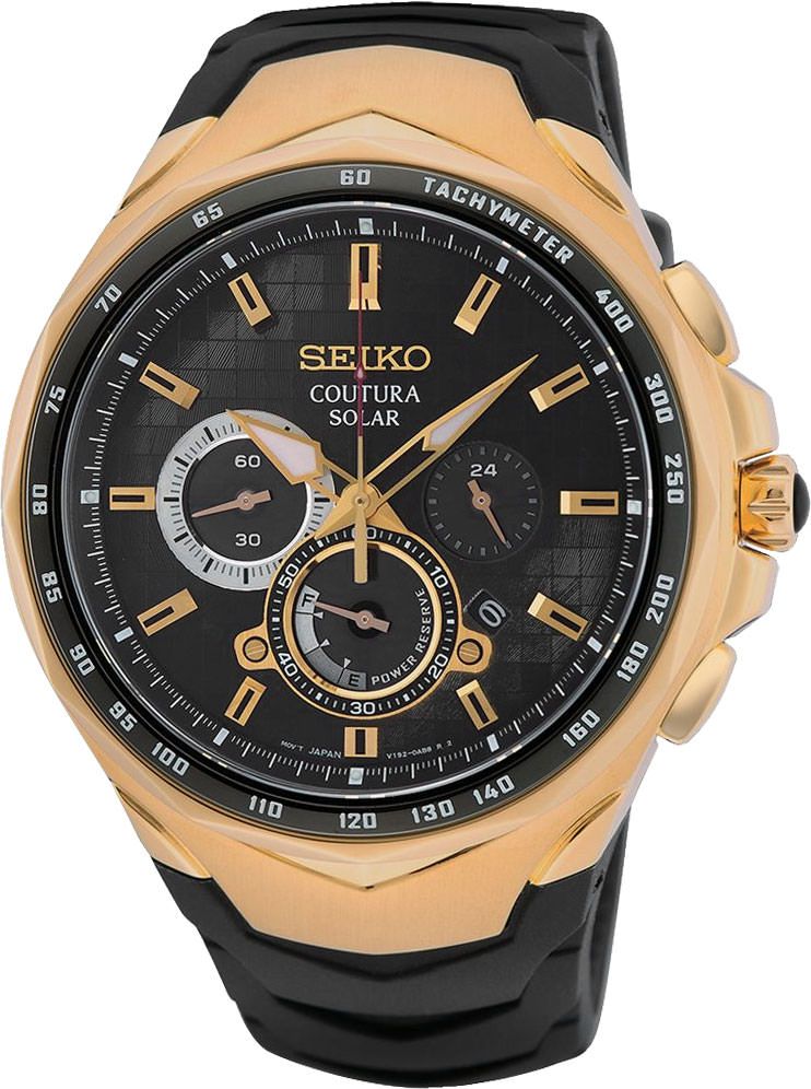 Seiko Coutura  Black Dial 44 mm Quartz Watch For Men - 1