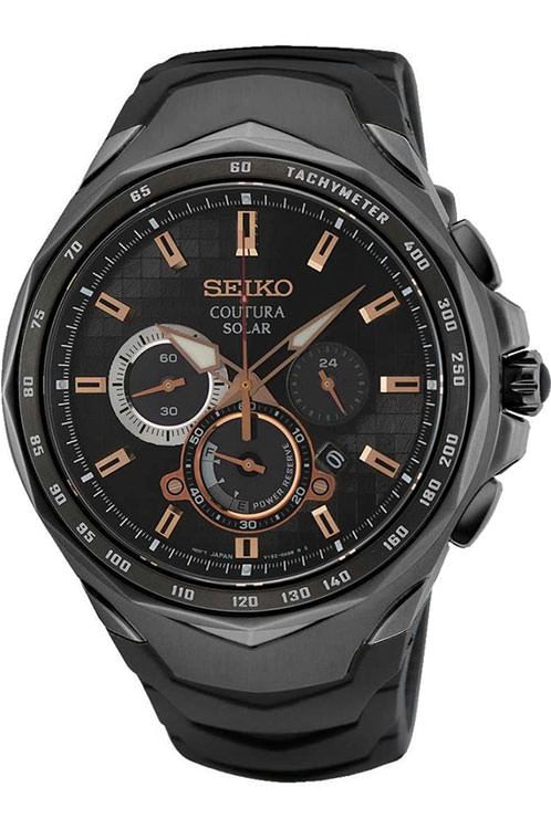 Seiko Coutura  Black Dial 45.5 mm Solar Powered Watch For Men - 1