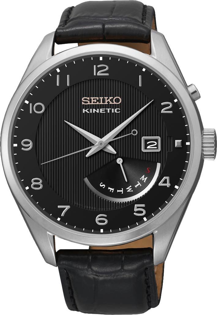 Seiko Kinetic  Black Dial 42 mm Kinetic Powered Watch For Men - 1