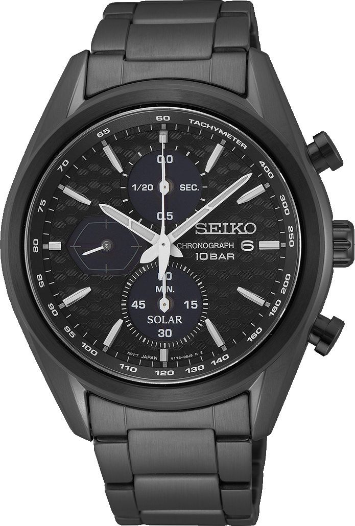 Seiko Macchina Sportiva  Black Dial 41.4 mm Quartz Watch For Men - 1