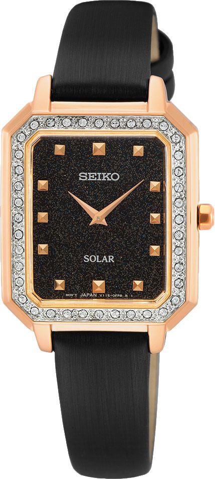 Seiko Seiko Ladies  Black Dial 25 mm Solar Powered Watch For Women - 1