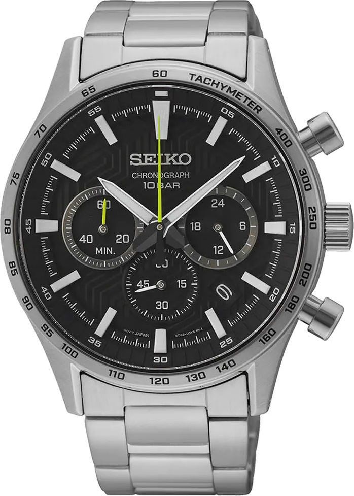 Seiko Dress  Black Dial 43 mm Quartz Watch For Men - 1