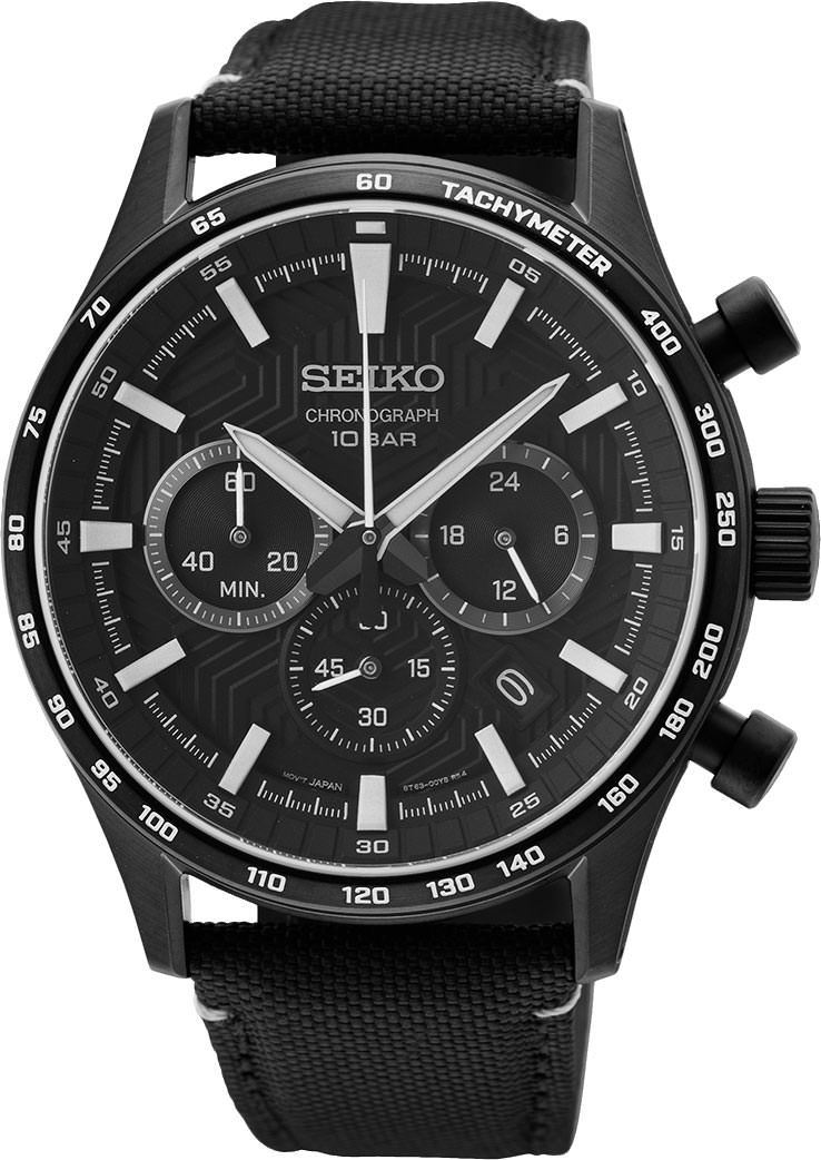 Seiko Dress  Black Dial 43 mm Quartz Watch For Men - 1