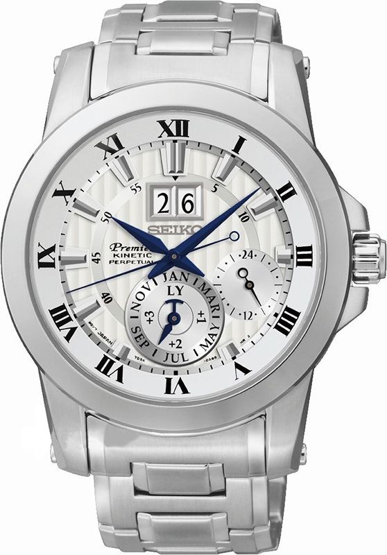 Seiko Premier Kinetic Silver Dial 42 mm Quartz Watch For Men - 1