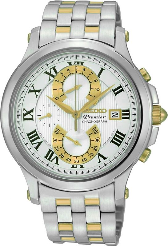 Seiko Premier Quartz White Dial 45 mm Quartz Watch For Men - 1