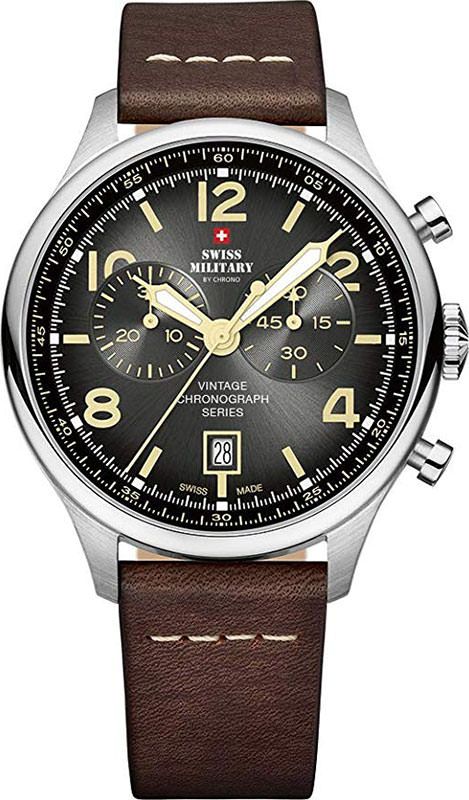 Swiss Military Quartz Chronograph  Black Dial 42 mm Quartz Watch For Men - 1